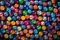 candies seamless background, top-down view, Food magazine photography Royalty Free Stock Photo