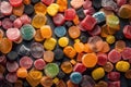 candies seamless background, top-down view, Food magazine photography Royalty Free Stock Photo