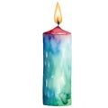 Christmas Candle watercolor style