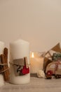 Candle with advent calendar Traditional Burning Christmas Wax Candles with numbers counting down for Christmas