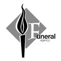 Candle as mourning symbol, funeral agency isolated icon