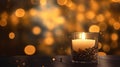 Candle banner with rich bokeh background