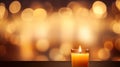 Candle banner with rich bokeh background