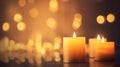 Candle banner with rich bokeh background