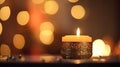 Candle banner with rich bokeh background