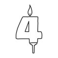 Candle birthday vector outline icon. Vector illustration birth happy on white background. Isolated outline illustration