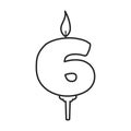 Candle birthday vector outline icon. Vector illustration birth happy on white background. Isolated outline illustration