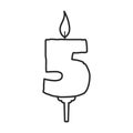 Candle birthday vector outline icon. Vector illustration birth happy on white background. Isolated outline illustration