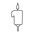 Candle birthday vector outline icon. Vector illustration birth happy on white background. Isolated outline illustration