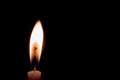Candle on black background Royalty Free Stock Photo