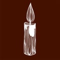 Candle on brown backdrop Royalty Free Stock Photo