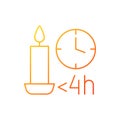 Candle burn time limit gradient linear vector manual label icon