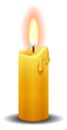 Candle with burning flame mockup. Realistic hot wax Royalty Free Stock Photo