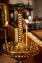 Candle burning in the Orthodox Church Royalty Free Stock Photo