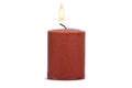 Candle Burning on White Royalty Free Stock Photo