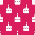 Candle on cake seamless pattern background Royalty Free Stock Photo