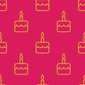 Candle on cake seamless pattern background Royalty Free Stock Photo