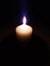 candle flame in the black night again Royalty Free Stock Photo