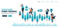 Candle chart in forex trading, stock, mutual funds, commodity, currency. People see company performance to choose a issuer Royalty Free Stock Photo