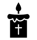 Candle, christian cross Isolated Vector icon which can easily modify or edit