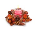 Candle in a Christmas candlestick Royalty Free Stock Photo