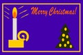 Candle Christmas Card Royalty Free Stock Photo