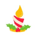 candle christmas holly light cozy icon element