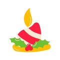 candle christmas holly light cozy icon element