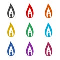 Candle color icon set isolated on white background Royalty Free Stock Photo