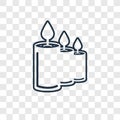 Candle concept vector linear icon isolated on transparent background, Candle concept transparency logo in outline style Royalty Free Stock Photo