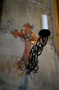 Candle and Crucifix - Interior Of St Barbara`s Church, Kutna Hora, Czech Republic