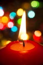 Candle in the dark close up Royalty Free Stock Photo