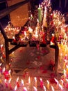 Candle decoration in sikh religion temple during the big event at night in Delhi India