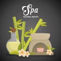 Candle and decoration. Spa center design. Vector graphic Royalty Free Stock Photo