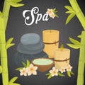 Candle and decoration. Spa center design. Vector graphic Royalty Free Stock Photo