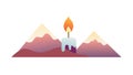 Candle in Desert Mountains, Arid Landscape Illumination, Remote Light, vector design Generative AI Royalty Free Stock Photo