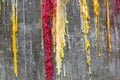 Candle drippings on Old brick wall background Royalty Free Stock Photo