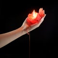 Candle in female hand Royalty Free Stock Photo