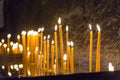 Candle fire at Sevanavank Monastery. a famous Historic site in Sevan, Gegharkunik, Armenia Royalty Free Stock Photo