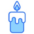 candle, flam, light Icon, simple design blue line