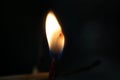 candle flame, black background Royalty Free Stock Photo