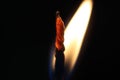 candle flame, black background Royalty Free Stock Photo