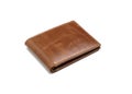 Dark brown leather wallet, credit card money cash