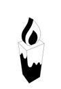 Lit candle black and white flame, 3d simple design Royalty Free Stock Photo