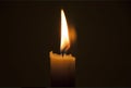 Candle flame on a dark background Royalty Free Stock Photo
