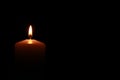 Candle flame in the darknes. Royalty Free Stock Photo