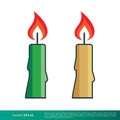 Candle Flame Fire Icon Vector Logo Template Illustration Design. Vector EPS 10 Royalty Free Stock Photo