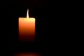 Candle flame is lit in the dark Royalty Free Stock Photo