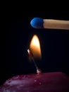 Candle Flame with Match