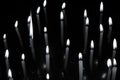 Candle flame set isolated in black background Royalty Free Stock Photo